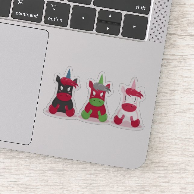 Ilskna Enhörningar Klistermärken (Detalj)