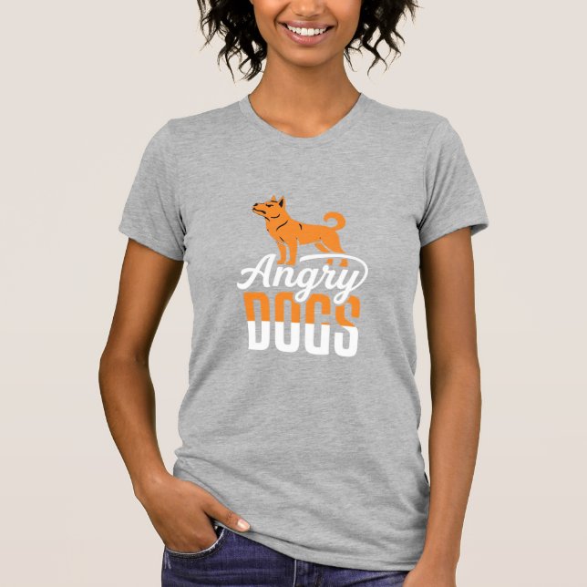 Ilskna Hundar Vektor Maskot T Shirt (Framsida)