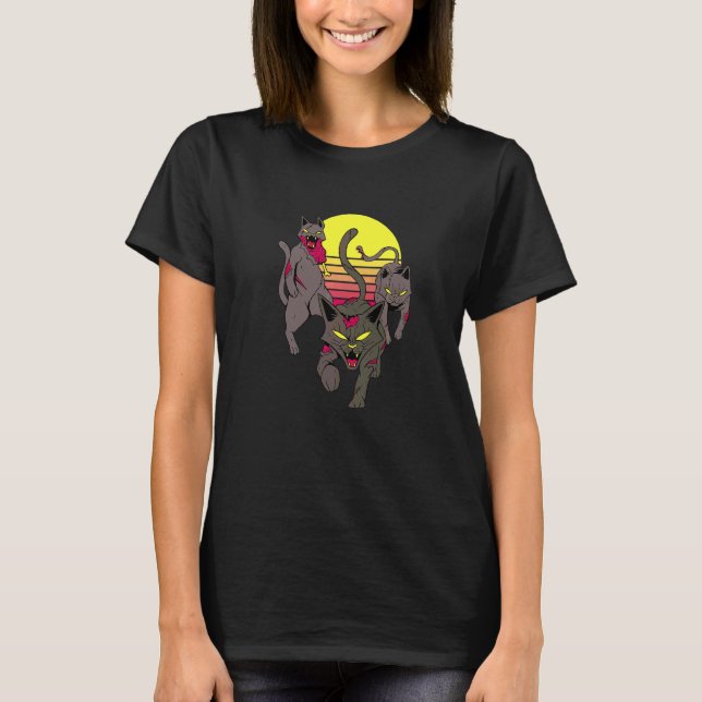 Ilskna Zombie Katter T Shirt (Framsida)