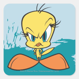 Ilskne TWEETY™ Fyrkantigt Klistermärke