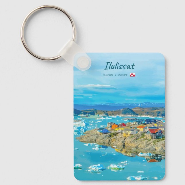 Ilulissat, Grönland - Isberg Stad Klassiker Nyckelring (Framsida)