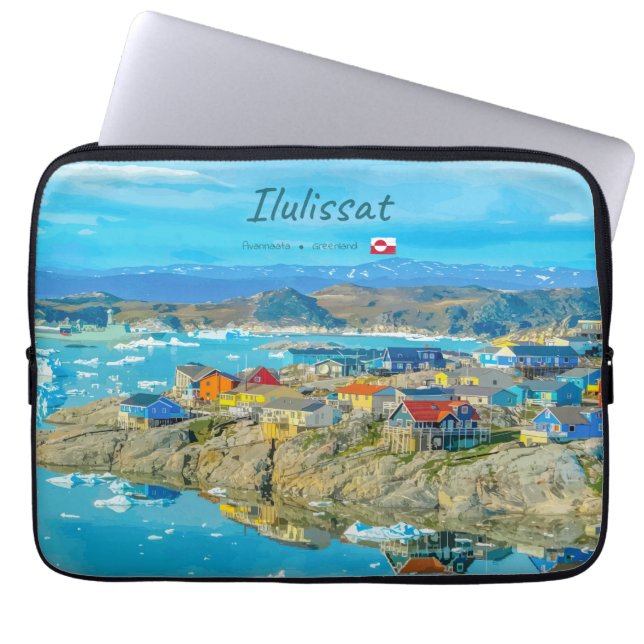 Ilulissat, Grönland - Isberg Stad Laptop Fodral (Framsidan)