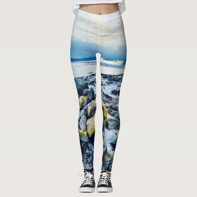 Ilulissat Grönlands Gult Hiking Trail Icebergs Leggings (Framsida)