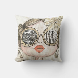 ilustración de cara de chica fashion con gafas kudde
