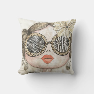 ilustración de cara de chica fashion con gafas  kudde