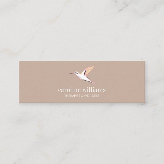 Ilustración de colibrí elegante mini visitkort (Framsida)