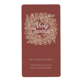 ilustración hojas abeto corona de Navidad rojo Fraktsedel