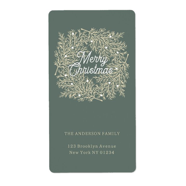 ilustración hojas abeto corona de Navidad verde Fraktsedel (Framsidan)