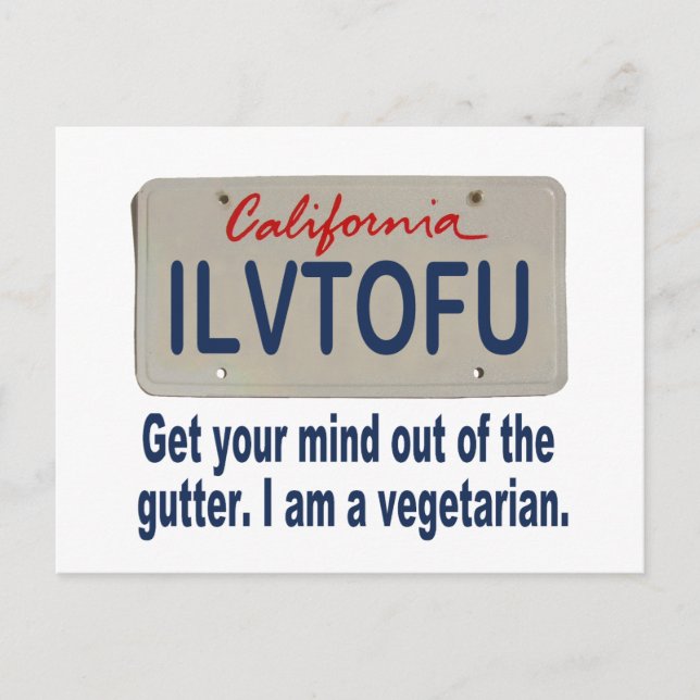 ILVTOFU California License Plate Vykort (Framsida)