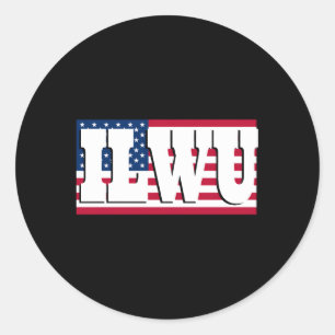 Ilwu American Flagga Runt Klistermärke