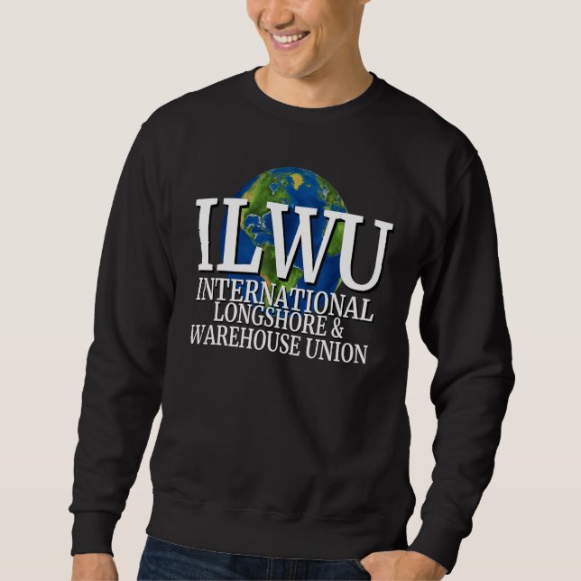 ILWU Internationella Longshore and Warehouse Union Lång Ärmad Tröja (Framsida)