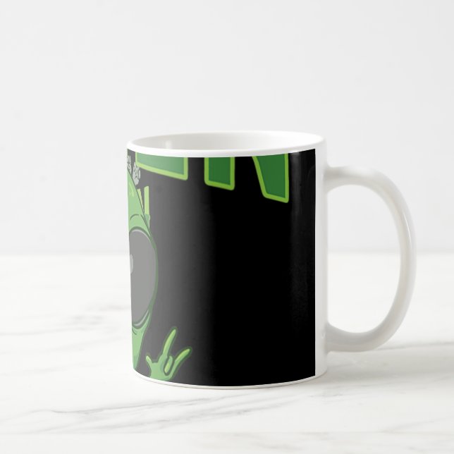ILY Alien ASL Hand Gesture Döv Hörselförlust Medve Kaffemugg (Höger)