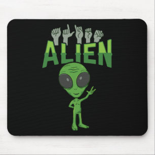 ILY Alien ASL Hand Gesture Döv Hörselförlust Medve Musmatta
