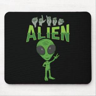 ILY Alien ASL Hand Gesture Döv Hörselförlust Medve Musmatta