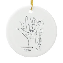 ILY ASL Handform Ornament - Personlig
