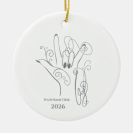 ILY ASL Handform Ornament - Personlig