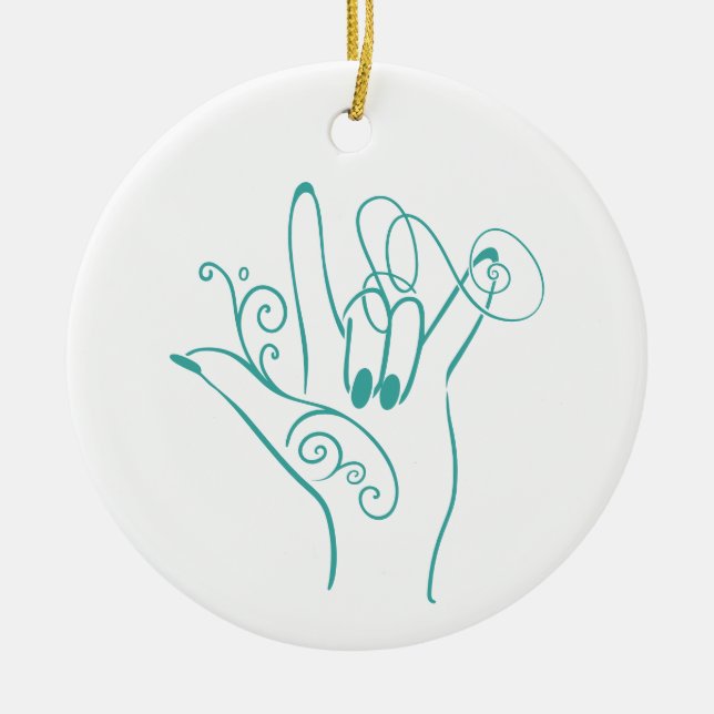 ILY ASL Handshape Ornament - Anpassa (Framsidan)