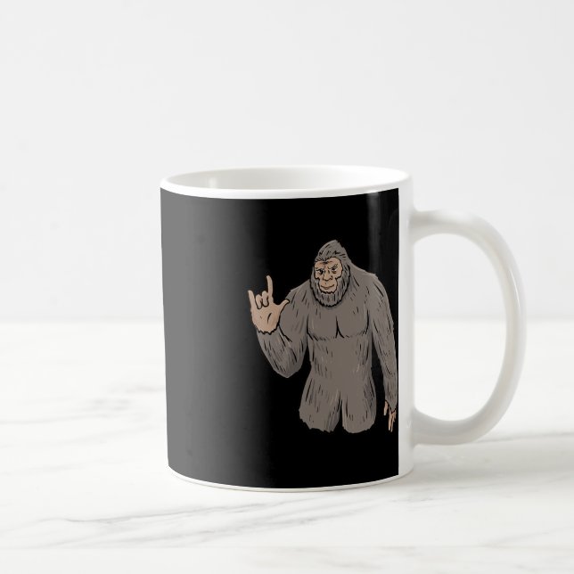 ILY BIG Foot ASL Hand Gesture Döv Hearing Loss Aw Kaffemugg (Höger)