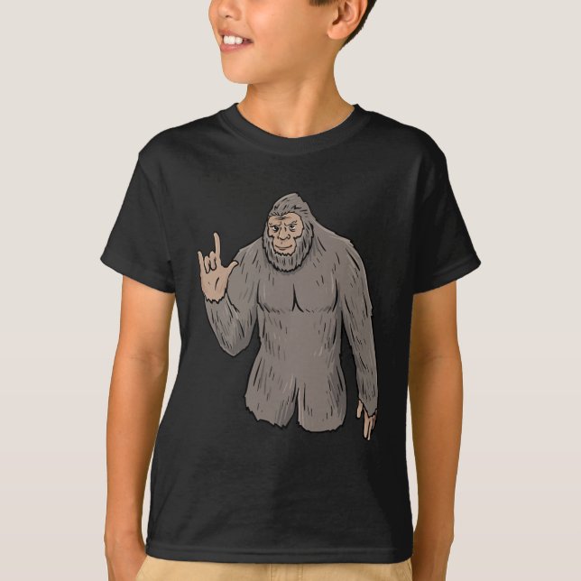 ILY BIG Foot ASL Hand Gesture Döv Hearing Loss Aw T Shirt (Framsida)