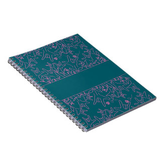 ILY Bloom - Anpassat namn ASL-design Anteckningsbok