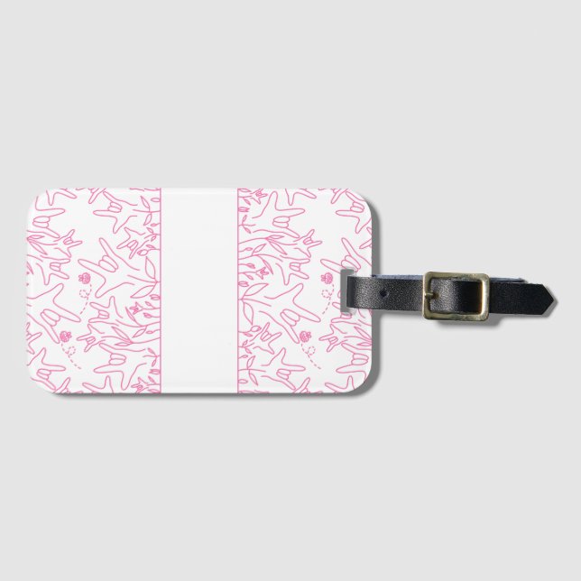 ILY Bloom - Anpassat namn ASL-design Bagagebricka (Framsida horisontal)