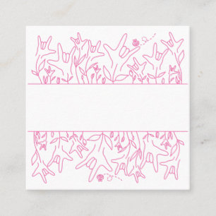 ILY Bloom - Anpassat namn ASL-design Fyrkantigt Visitkort