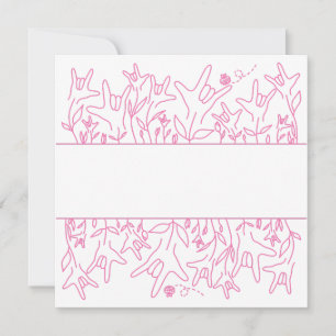 ILY Bloom - Anpassat namn ASL-design Inbjudningar