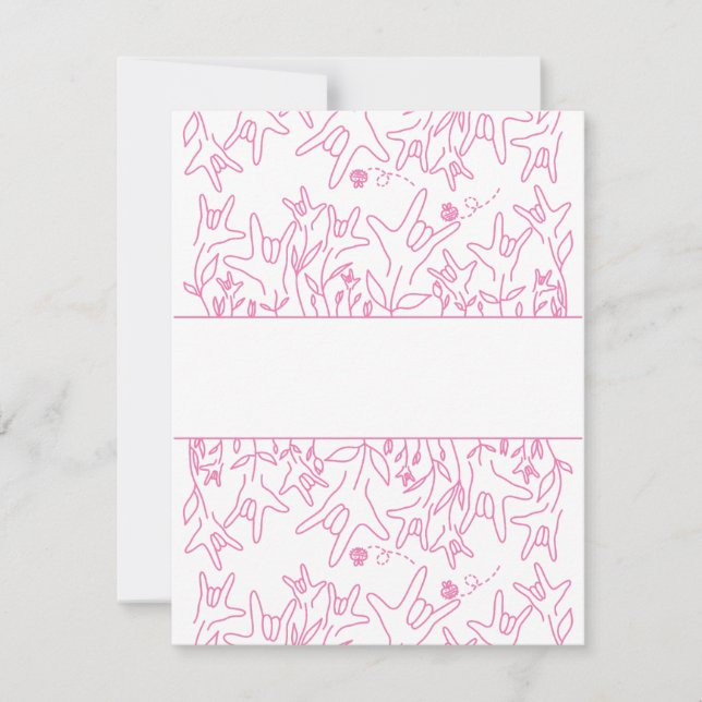 ILY Bloom - Anpassat namn ASL-design OSA Kort (Framsida)