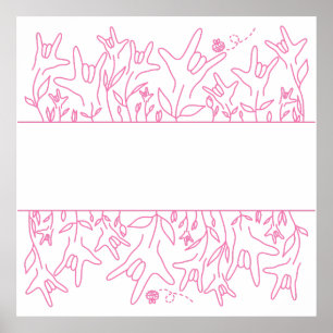ILY Bloom - Anpassat namn ASL-design Poster
