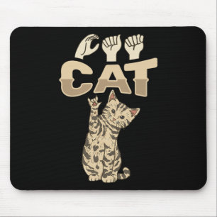 ILY Cat ASL Hand Gesture Döv Hearing Loss Awarene Musmatta