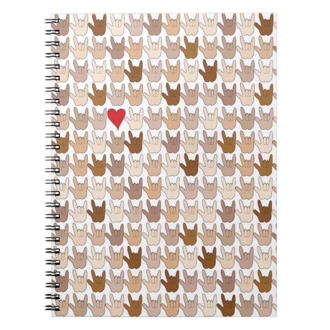ILY Händer Notebook Anteckningsbok (Framsidan)