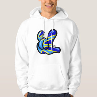 ILY-Handzeichen mit Deafflag Design Hoodie