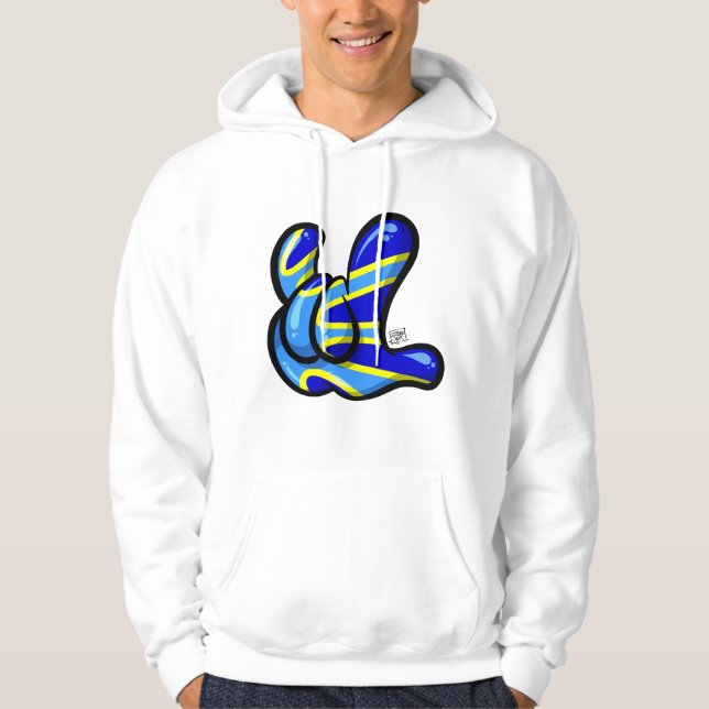 ILY-Handzeichen mit Deafflag Design Hoodie (Framsida)