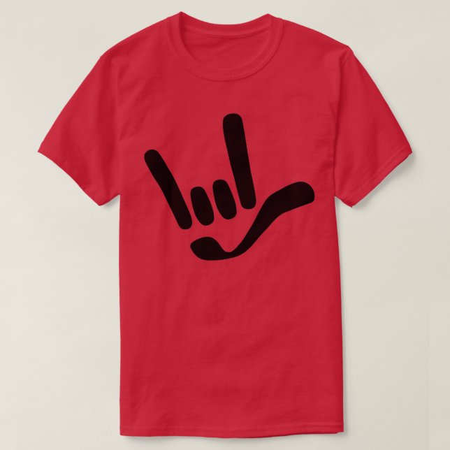 ILY I Kärlek Du ASL American Sign Language Design T Shirt (Design framsida)