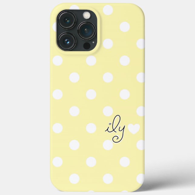 ILY - I Kärlek Du - Polka dots & hjärta - Gult - (Baksida)