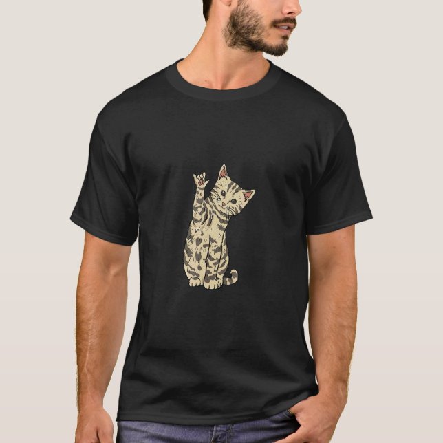 ILY Katt ASL T Shirt (Framsida)