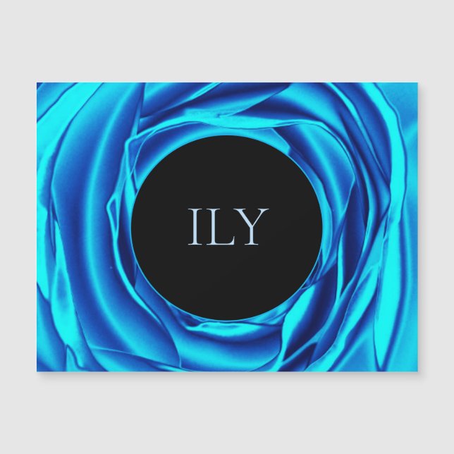 ILY Metallic Blue Ro Magnetic Card (Framsida)