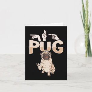 ILY Pug ASL Handgestikulering Döv Hörselnedsättnin Kort
