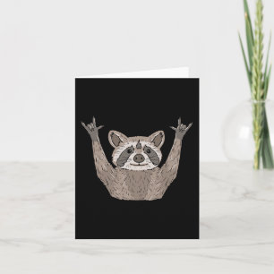 ILY Raccoon ASL Hand Gesture Döv Hearing Loss Awa Kort
