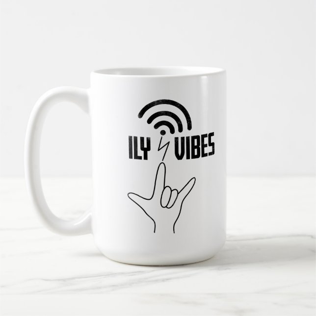 ILY Vibes - ASL Design  Kaffemugg (Vänster)