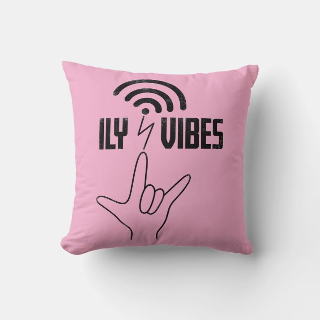 ILY Vibes - ASL Design  Kudde (Framsida)