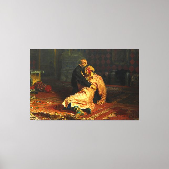 Ilya Repin - Ivan the Terrible och Hans Son Ivan Canvastryck (Framsida)