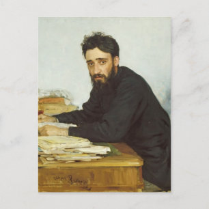 Ilya Repin- Porträtt av författaren Vsevolod Garsh Vykort