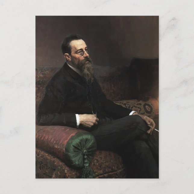 Ilya Repin- Porträtt i Composer Nikolay -Korsakov Vykort (Framsida)