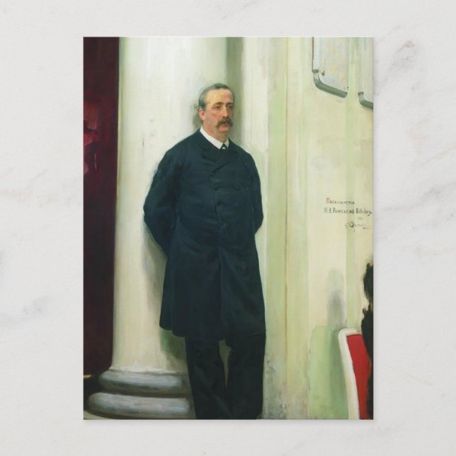 Ilya Repin-Porträtt i kompositör och kemist Vykort (Framsida)