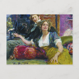 Ilya Repin- Porträtt i Mitrofanovich Gorodetsky Vykort