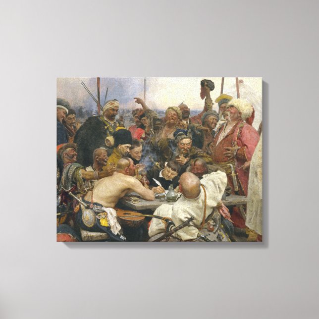 Ilya Repin Reply of the Zaporozhian Cossacks Canvastryck (Framsida)