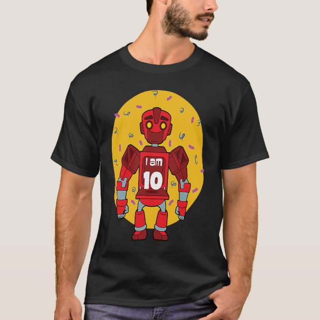 Im 10 Birthday Thabel Robot T Shirt (Framsida)
