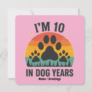 Im 10 i Hund Åren 80 år gammal Manar födelsedag Inbjudningar