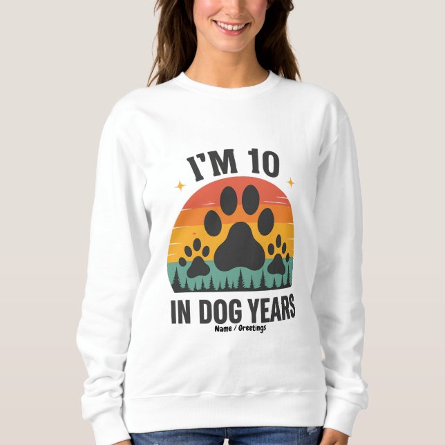 Im 10 i Hund Åren 80 år gammal Manar födelsedag T Shirt (Framsida)